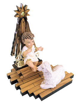 STATUE JESUKIND MIT SCHAF